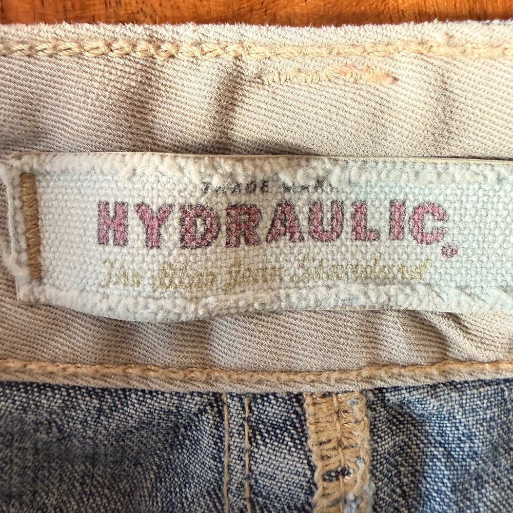 Vintage Hydraulic Women's Long Blue Denim Split Front Skirt Size 13/14‎ - Picture 3 of 8